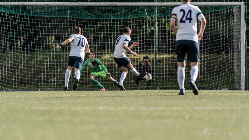 Adrian Paliś of Krakow Dragoons FC scoring from a penalty