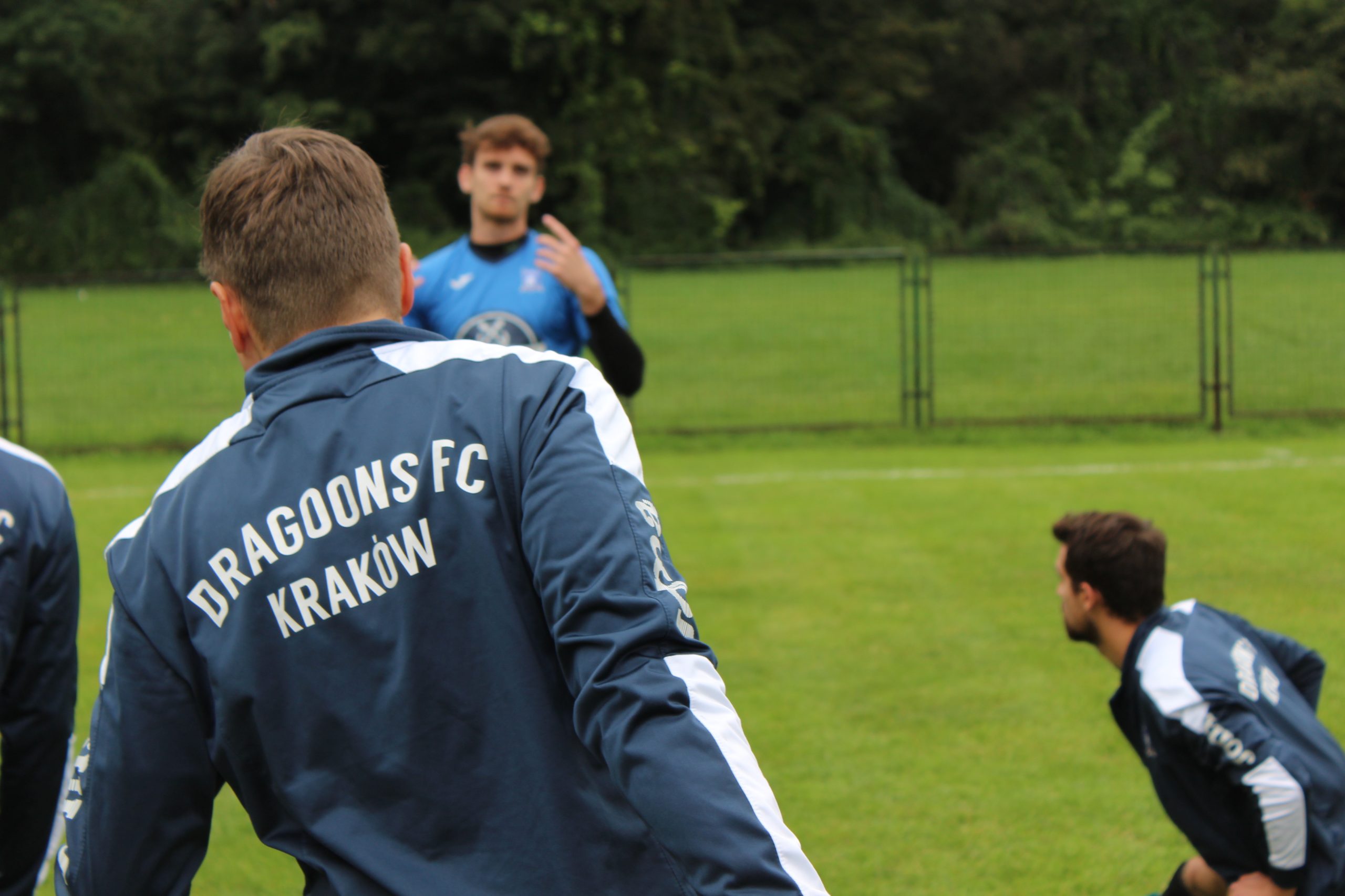 Krakow Dragoons FC warming up before match