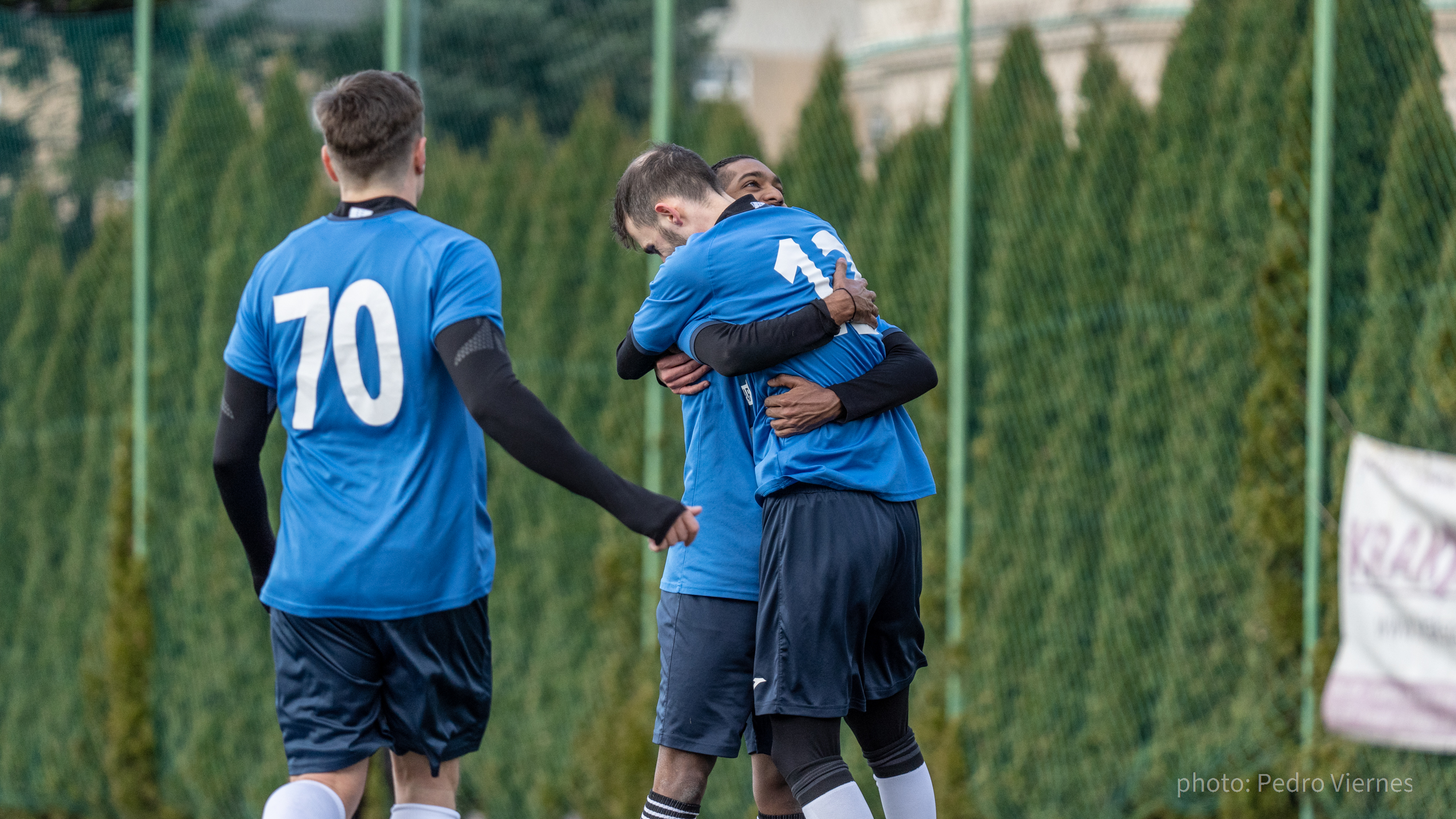 Krakow Dragoons FC celebrating a goal vs Opatkowianka